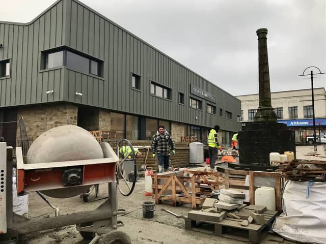 Work ongoing at Colne market in February 2026