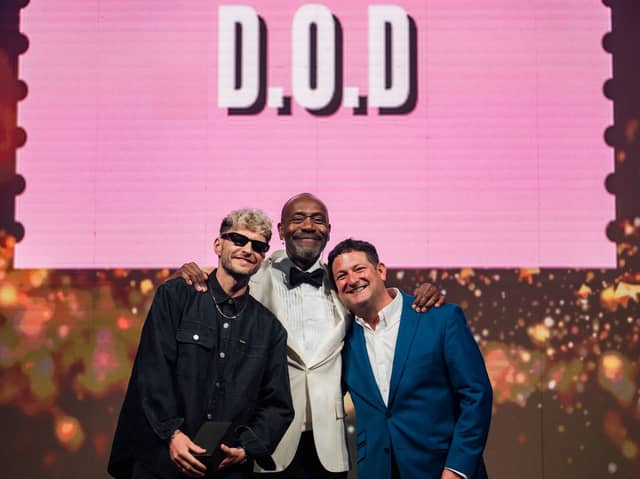 The entertainment industry celebrated Skiddle turning 25 with Lenny Henry, Gok Wan and BBC Radio 6 DJ, Chris Hawkins all there to raise a glass. Pictured D.O.D, Lenny Henry, Chris Hawkins