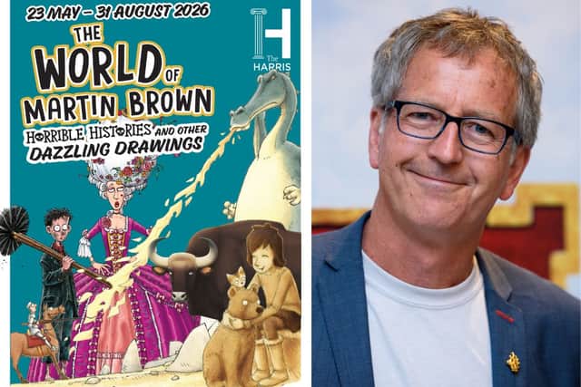 L: Poster for The World of Martin Brown Exhibition. R: Martin Brown