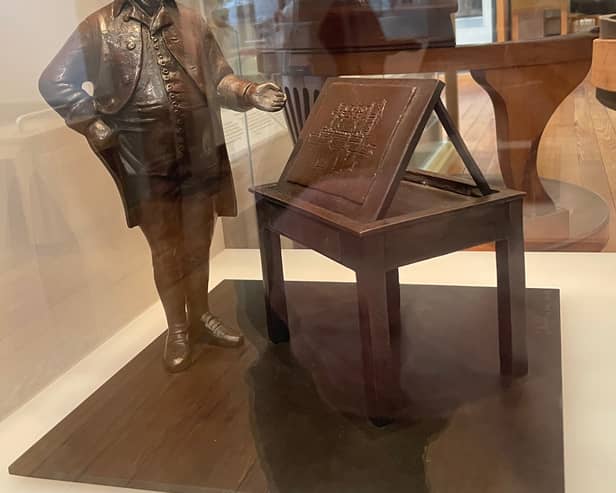 Peter Hodgkinson’s statue of Sir Richard Arkwright, whose inventions helped transform the cotton industry and make him one of the great figures of the Industrial Revolution
