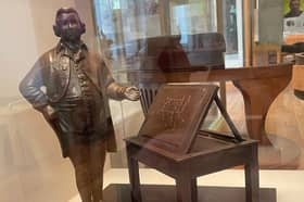 Peter Hodgkinson’s statue of Sir Richard Arkwright, whose inventions helped transform the cotton industry and make him one of the great figures of the Industrial Revolution