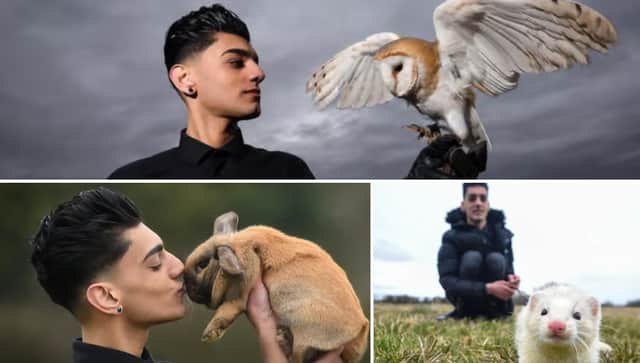 Bailey Lister with rescue animals