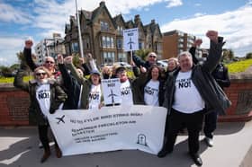 Fylde Says No protesters outside Fylde Town Hall