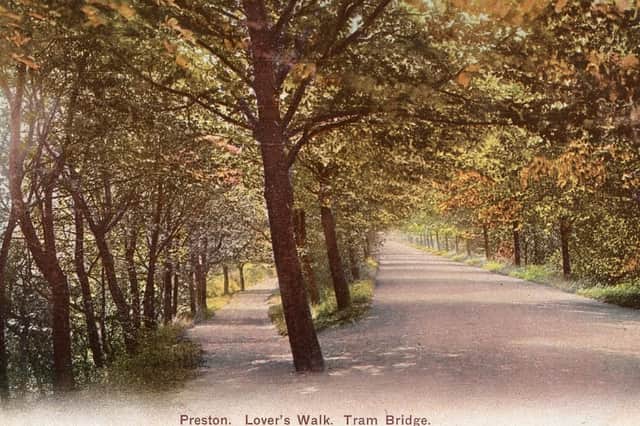 The old tram road route through Avenham, later remembered by many as Lovers’ Walk