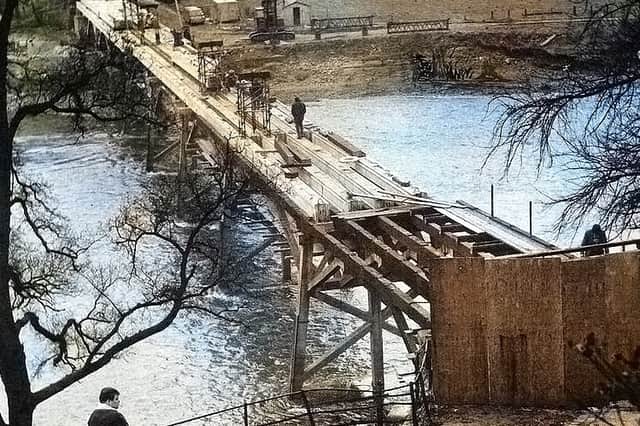 The Tram Bridge pictured in 1966, when repairs helped save the ageing structure and keep the historic crossing in use