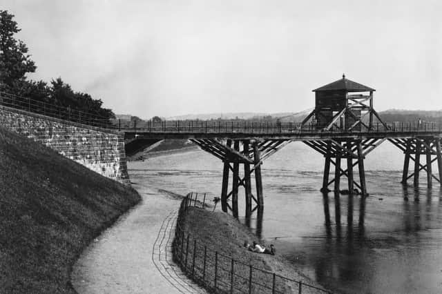 The old Tram Bridge in its working days, when the tram road helped carry coal wagons between Preston and Walton Summit. The new £8.2m crossing opens this week, reviving a route with more than 200 years of history