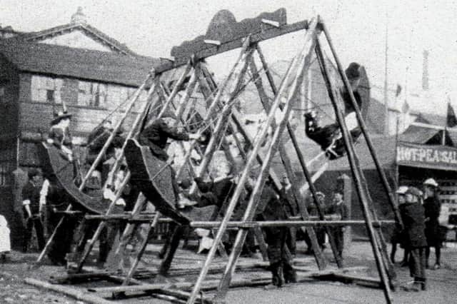 Swing boats were among the popular attractions at Preston’s Whitsuntide fair, which brought crowds to the town centre for generations
