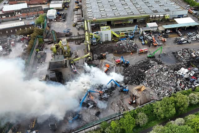 The fire involved waste materials at the recycling centre, which processes scrap metal, a spokesperson for the company said