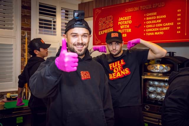 Jacob and Harley Nelson, aka viral sensation the SpudBros, are opening a SpudBros Express at Roundswell’s EG On The Move filling station in Barnstaple. Credit: SpudBros