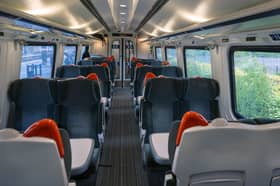 The interior of Lumo train’s Euston to Stirling service.