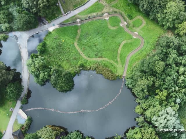 How the stepping stones will look at Martin Mere - artist's impression