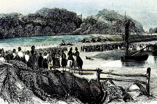 Racing at Penwortham Holme during Preston Guild in 1842, when the town’s love of horse racing continued after meetings on Preston Moor came to an end