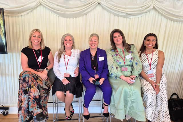 EVAS Westminster Reception Panel L to R Alex Beardsley, Ann Elisabeth Seach, Christine Nichols, Kate Morement and Ruby Raut