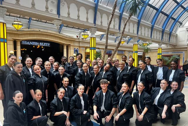 The LMA dance troupe inside the Winter Gardens for their first audition