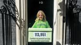 Jenna Madden presenting the petition at 10 Downing Street