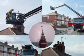 Lancashire Fire and Rescue are currently on the scene after a direct lightning strike to a property in Fleetwood caused damaged to a chimney.