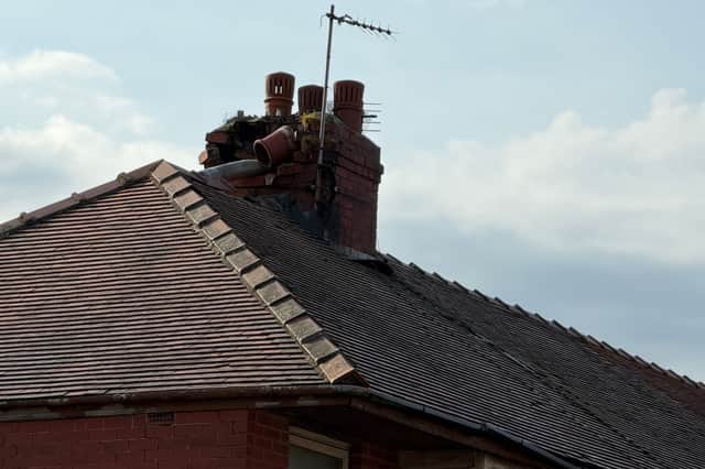 Lancashire Fire and Rescue are currently on the scene after a direct lightning strike to a property in Fleetwood caused damaged to a chimney.