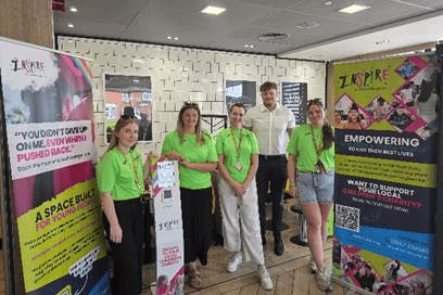 Youth workers from Inspire Youth Zone - Josie Cawdry, Kirsty Peters, Stacey Taylor and Caitlin Blythe