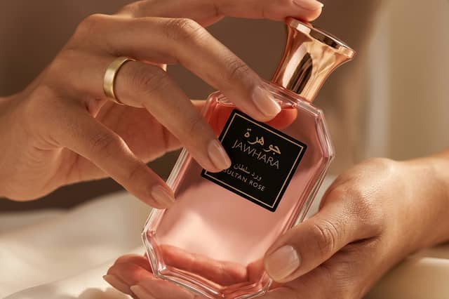 Jawhara's new Arabian-inspired fragrance collection, including Sultan Rose (pictured), is now available at Boots for £14.99.