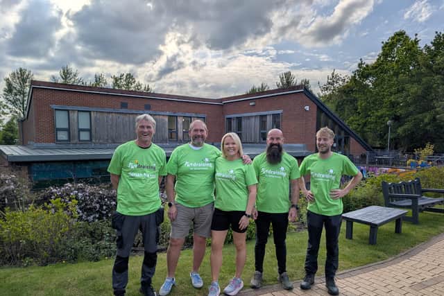 At Derian House L to R Martin Carlin, Nick and Angie Greenwood, Jon Lee Herbert, Jack Godwin