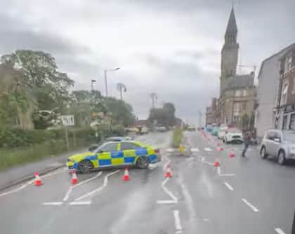 Police at scene in Chorley town centre this afternoon (Monday, June 1)