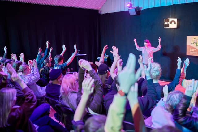 EdFringe Preview night at Artch Studios, Preston, Lancashire, featuring Abbie Murphy, Ajaz Qureshi and Clementine Bigg-hargroves as Shaun Guff