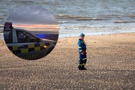 The scene following a fatal sea rescue at Rossall. Picture: HM Coastguard