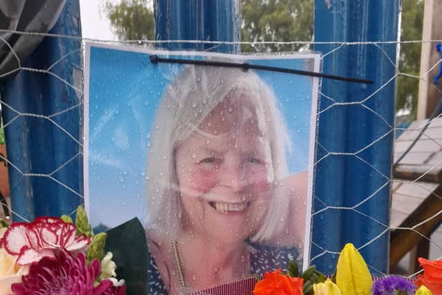 Tributes to St Joseph's Primary School teacher Lyn Rochford in Rigby Street, Preston