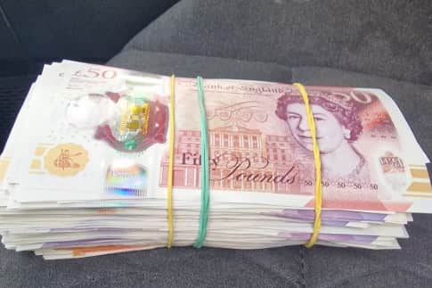 Officers found approximately £10,000 of cash in the car (pictured here).