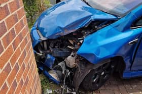 A high speed police pursuit through Lancashire ending with a car crashing into a house