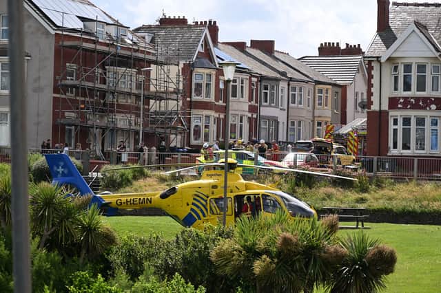 Air ambulance lands on Gynn Gardens as emergency services battle Redcar Road house fire