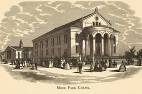 Moor Park Chapel, which stood facing Garstang Road before the streets behind were developed