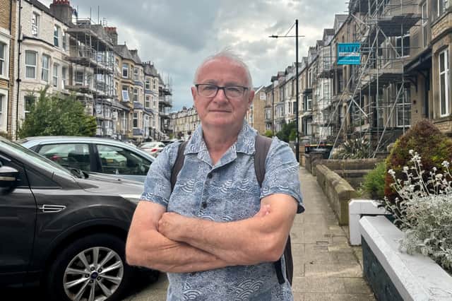 Martin Barnett on the curving West End Road in Morecambe's West End