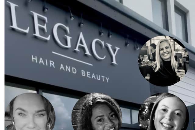 Legacy, Penwortham. Inset from left: Gemma Wheeler, Chantelle Hargreaves, Abi Birchall and top, Denean Horrocks