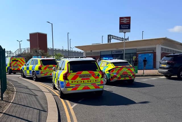 Police at the scene at Buckshaw Parkway railway station this morning (Wednesday, July 8)