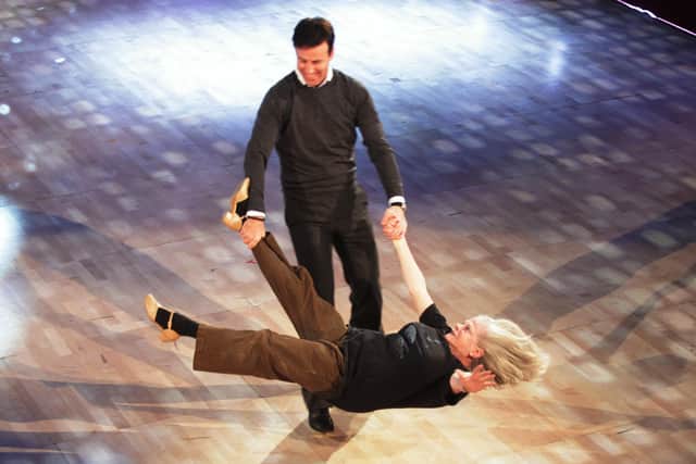 Ann Widdecombe and dancing partner Anton Du Beke during rehearsals for Strictly Come Dancing at BBC Television Centre in west London in 2010 (Yui Mok/PA)