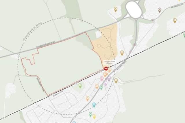 A map of the proposed site for the development.