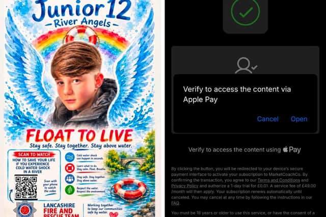 The Float to Live QR code is asking some people for their Apple Pay before they can watch the video. Sarah said: “If people are experiencing this do NOT click on the link. This is free to watch and we are not asking for money.