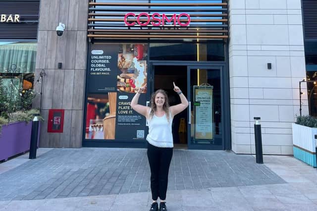 Reporter Aimee Seddon outside Cosmo in Animate Preston