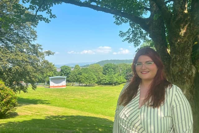 Portfolio Holder for Culture, Heritage and Arts for Hyndburn Borough Council, Cllr Kate Walsh, at Oak Hill Park