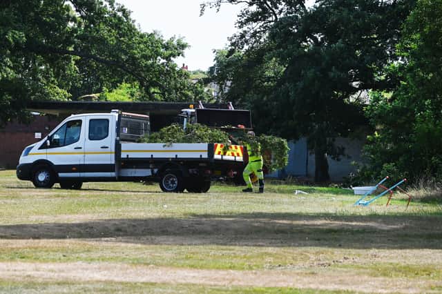A Preston City Council team will have to spend several days trying to tidy up Ashton Park in the wake of the travellers' stay
