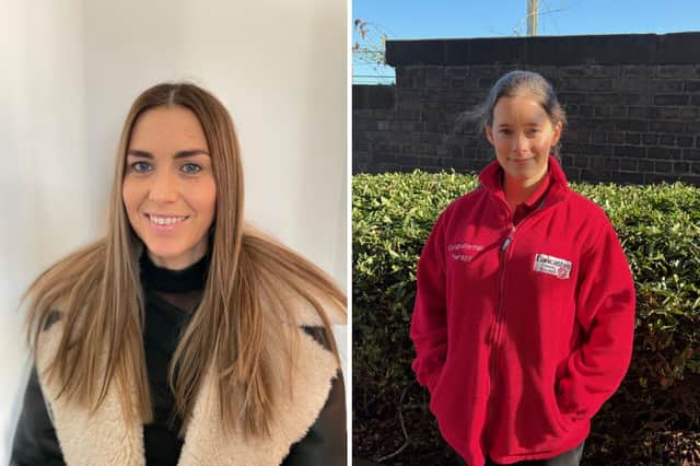L: Jenna Jackson, social work apprentice. R: OT apprentice Claire Graves