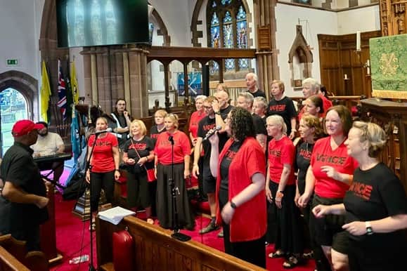 One Voice Choir peform at The MET in Preston on Saturday, July 25.