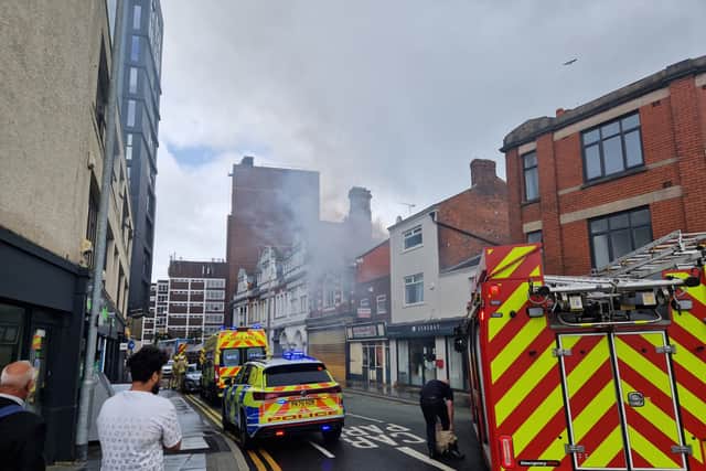 Firefighters at the scene in Ormskirk Road