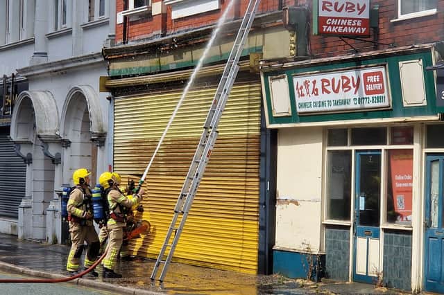 Firefighters tackle a blaze in Ormskirk Road