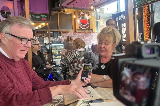 Former BBC radio presenter John Gillmore talks to Lyn Eastham in 2024 about her days at the Barrel of Laughs and Lovat Road’s fleeting television fame