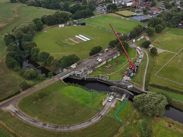 Renovation works to Garstang’s Floodgates have been temporarily paused by the Environment Agency due to the recent bad weather and rising river levels. 
