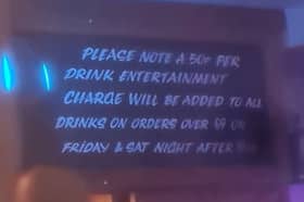 Indigo in Chapel Brow, Leyland, has introduced a 50p per drink 'entertainment charge' on orders over £9 on Friday and Saturday nights