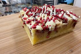 Cinderbake's Raspberry and White Chocolate Blondie
