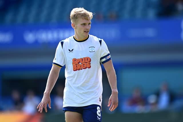Ali McCann in action for PNE against Huddersfield Town.